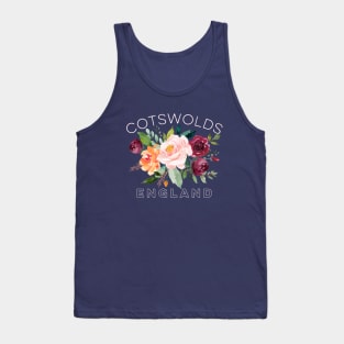 Cotswolds England British Watercolor Roses Tank Top